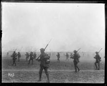 New Zealand soldiers training in Belgium for the attack on Messines.